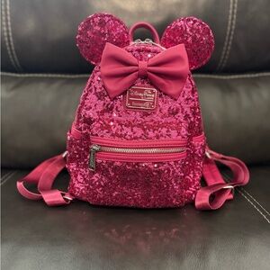 Disney Fuchsia Sequin Minnie Backpack